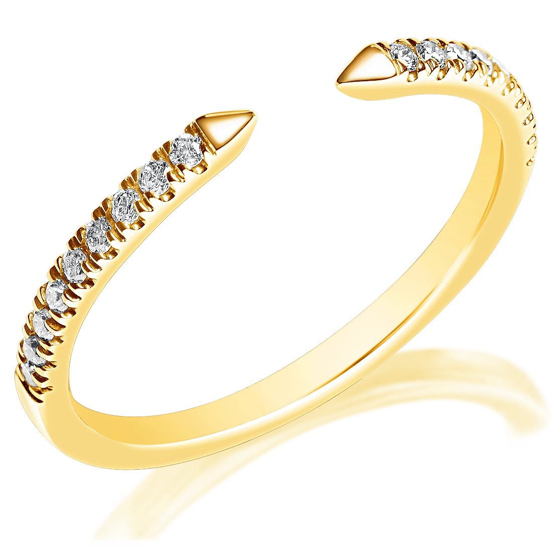 Diamond Pointed Open Wedding Band