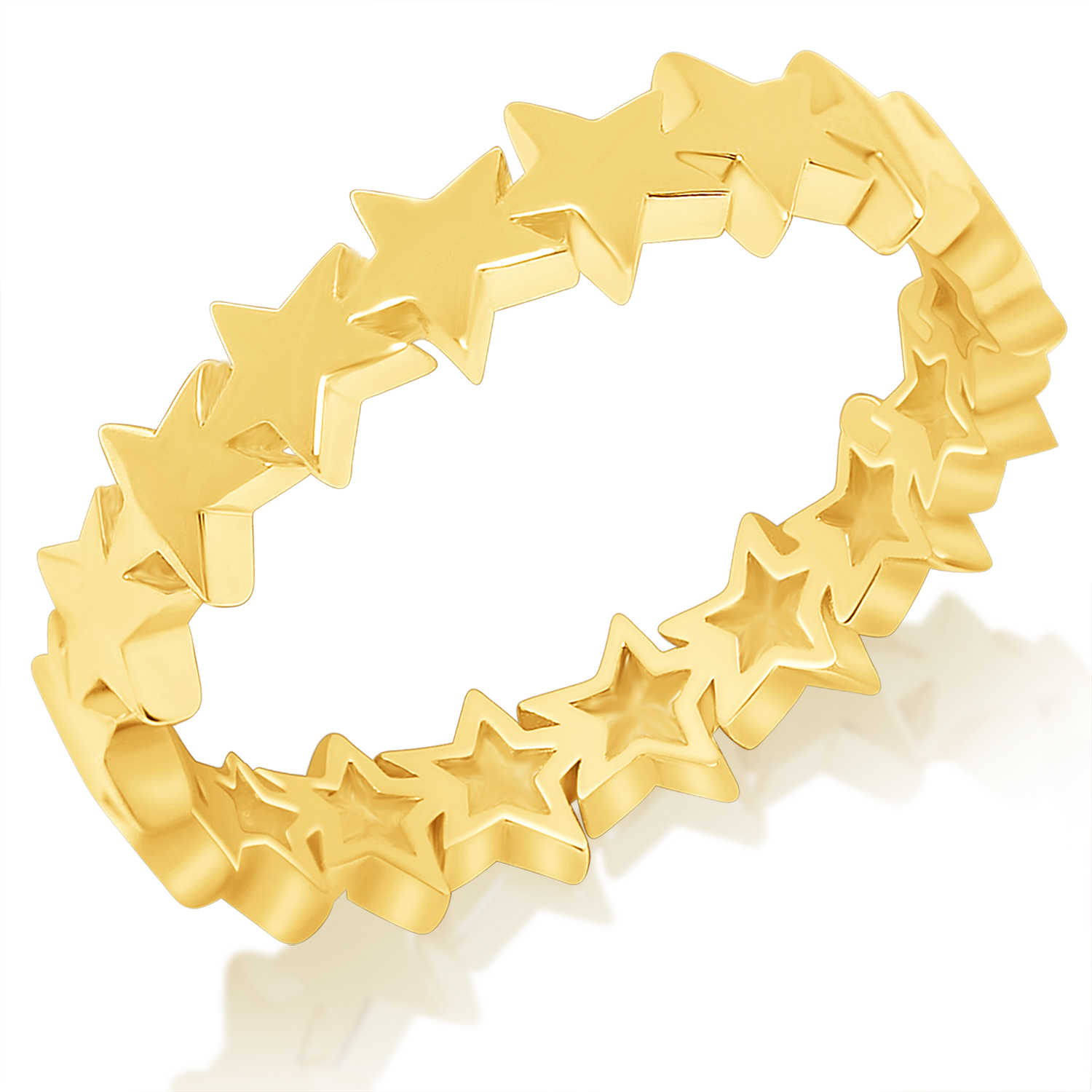 Gold Star Pattern Eternity Band